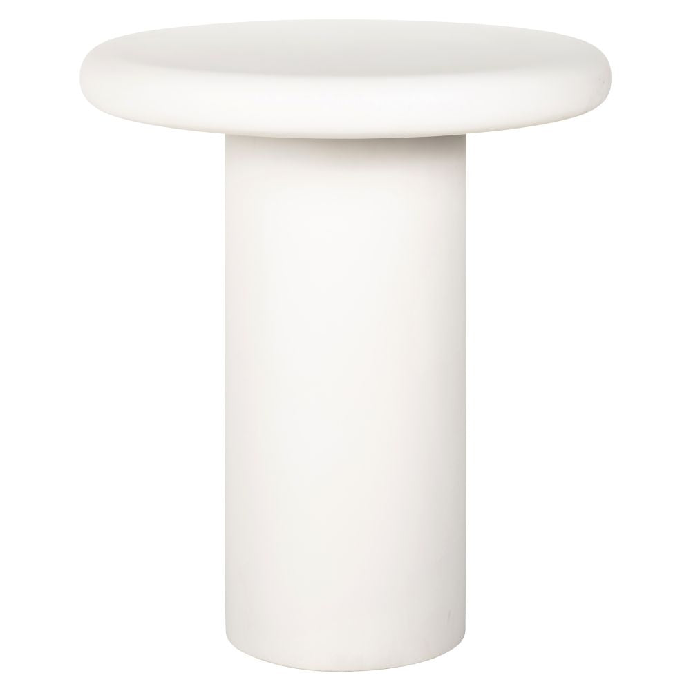 Masuta de colt Rotunda din MDF Alb D55xH60cm Bloomstone Richmond Interiors