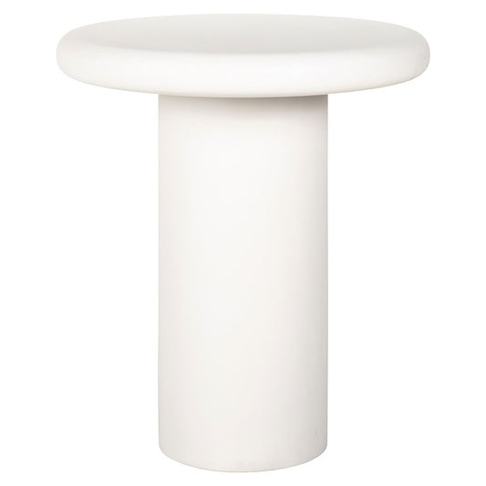 Masuta de colt Rotunda din MDF Alb D55xH60cm Bloomstone Richmond Interiors