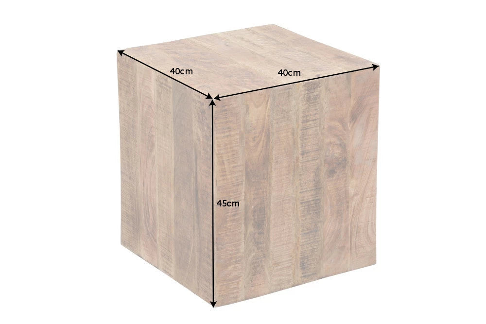 Masuta laterala cu rotile din Lemn de mango Maro H45xL40cm Factory