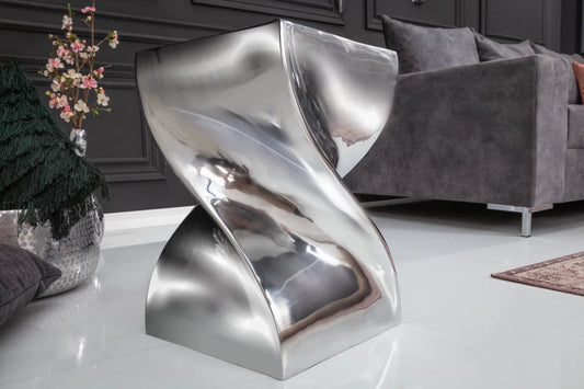 Masuta laterala din Metal Argintiu H45xL30cm Twist