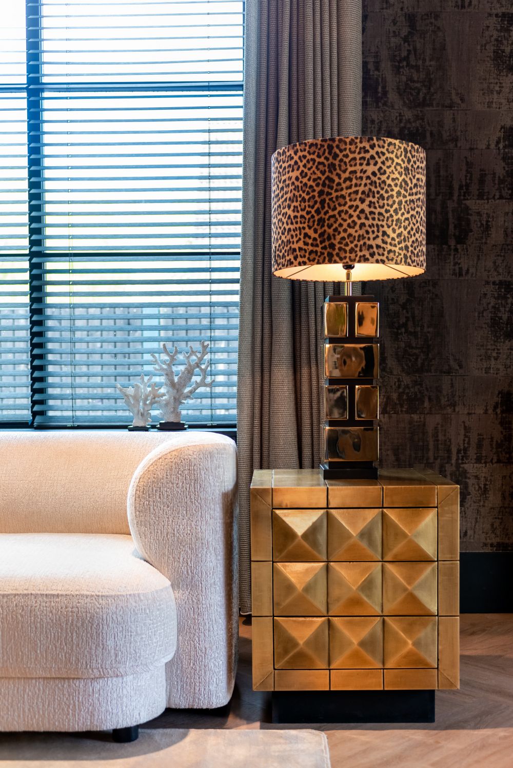 Noptiera din Alama si MDF Auriu L50xH60cm Collada Richmond Interiors