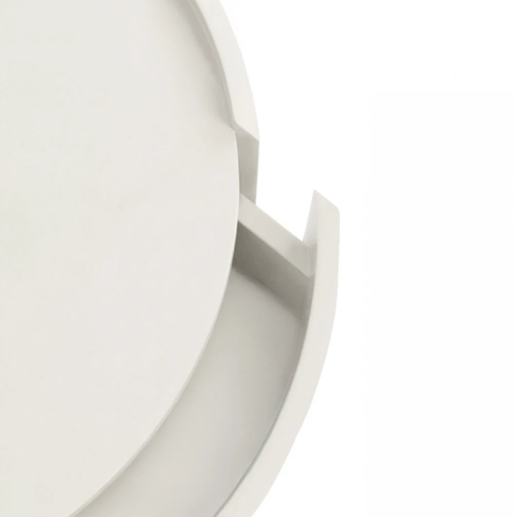Noptiera rotunda cu 2 sertare Timeo de culoare alba L40xH50cm