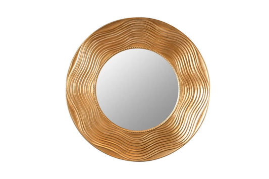 Oglinda cu rama din Lemn Auriu D100cm Circle