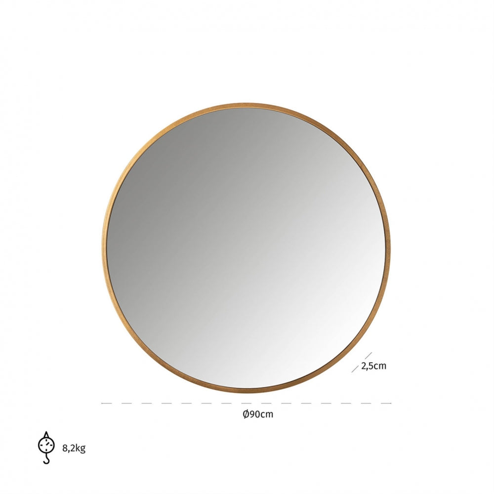 Oglinda Rotunda din Metal Auriu D90cm Maesa Richmond Interiors