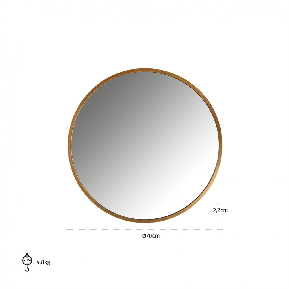 Oglinda Rotunda din Metal Auriu D70cm Maeron Richmond Interiors