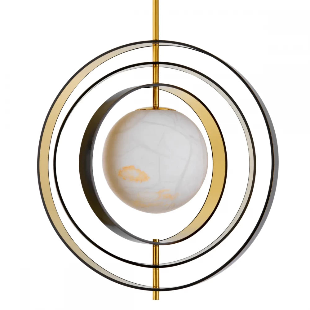 Pendul cu inaltime reglabila din Alabastru Alb/ Metal Bronz/Auriu cu 1 bec L70x57xH71.5cm Pearl