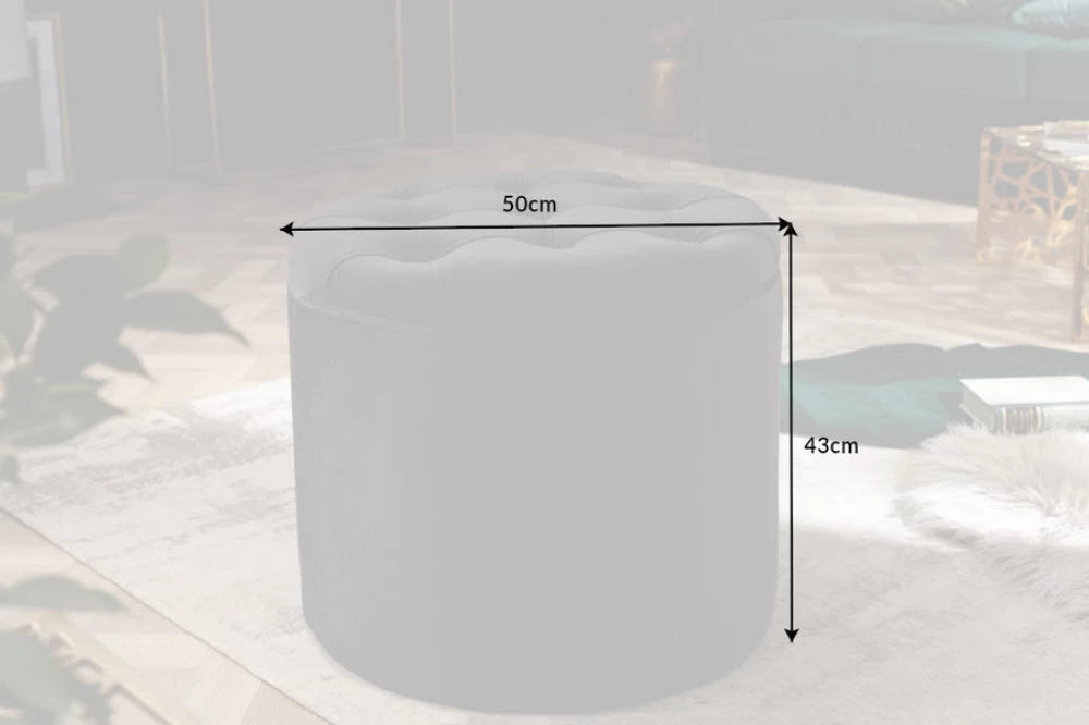 Puf cu spatiu de depozitare din Catifea Negru H43xD50cm Modern Barock