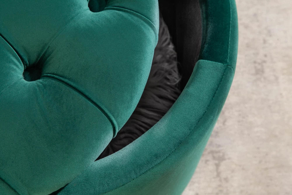 Puf cu spatiu de depozitare din Catifea Verde H43xD50cm Modern Barock
