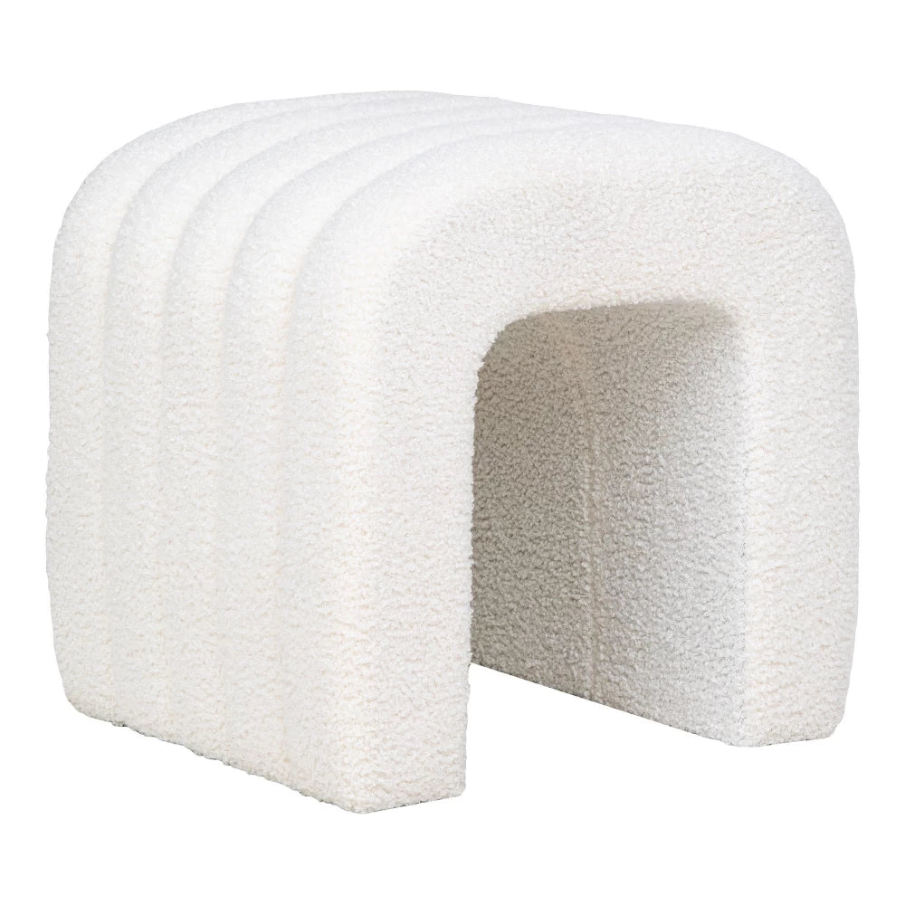 Puf din Blanita artificiala Alb H36.5xL35cm Colma