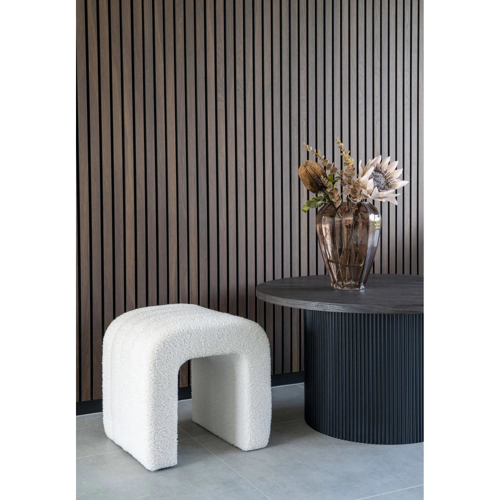 Puf din Blanita artificiala Alb H36.5xL35cm Colma