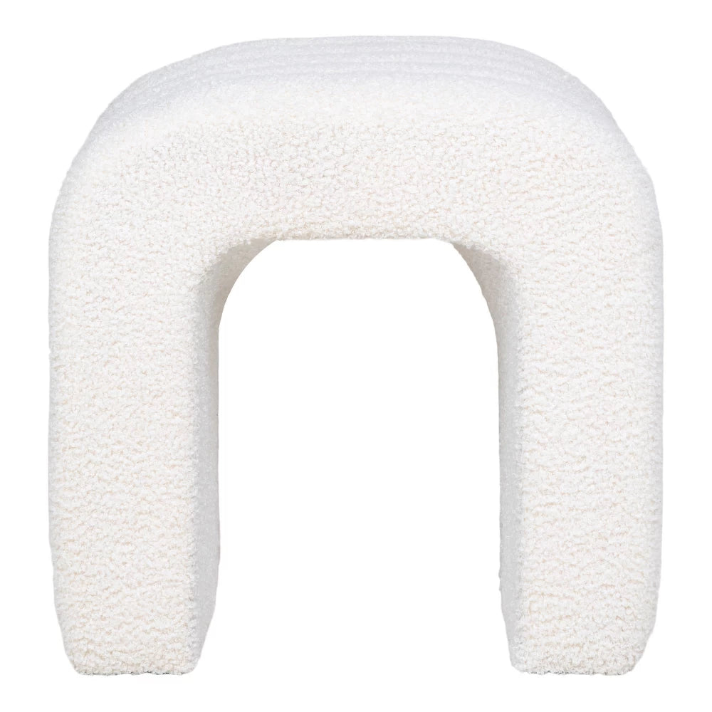 Puf din Blanita artificiala Alb H36.5xL35cm Colma