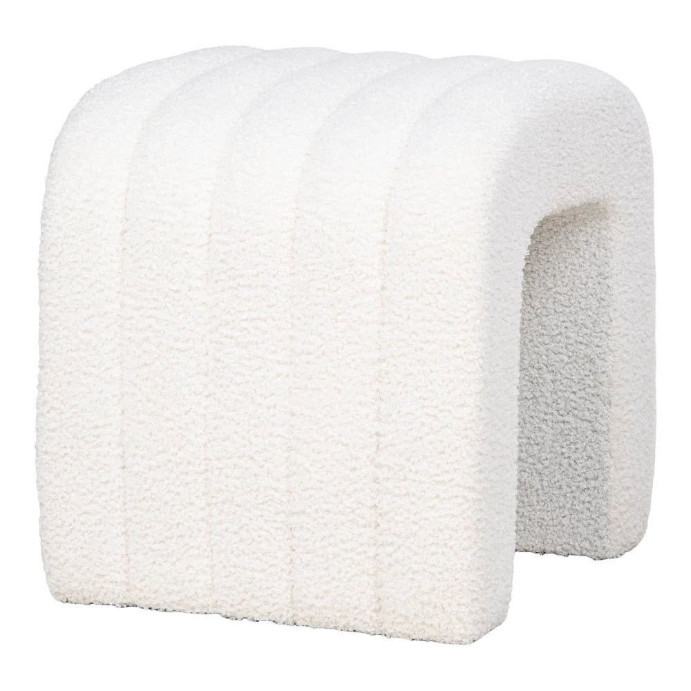 Puf din Blanita artificiala Alb H36.5xL35cm Colma