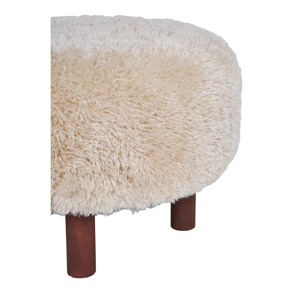 Puf din Blanita artificiala Bej H36xD50cm Inverness