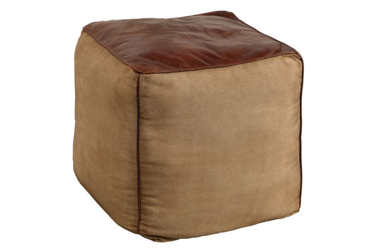 Puf din Piele naturala/Stofa Maro H45xL45cm Mustang
