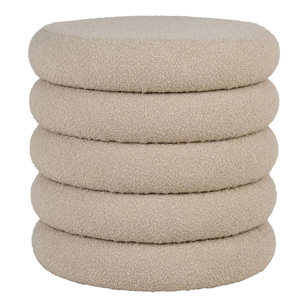 Puf din Stofa boucle Bej H44xD44cm Brooklyn