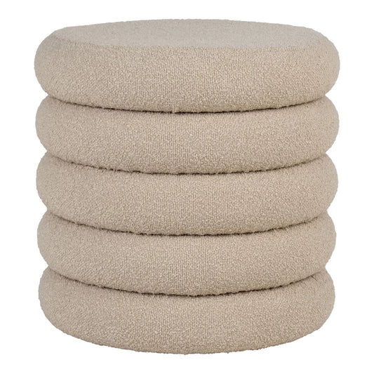 Puf din Stofa boucle Bej H44xD44cm Brooklyn