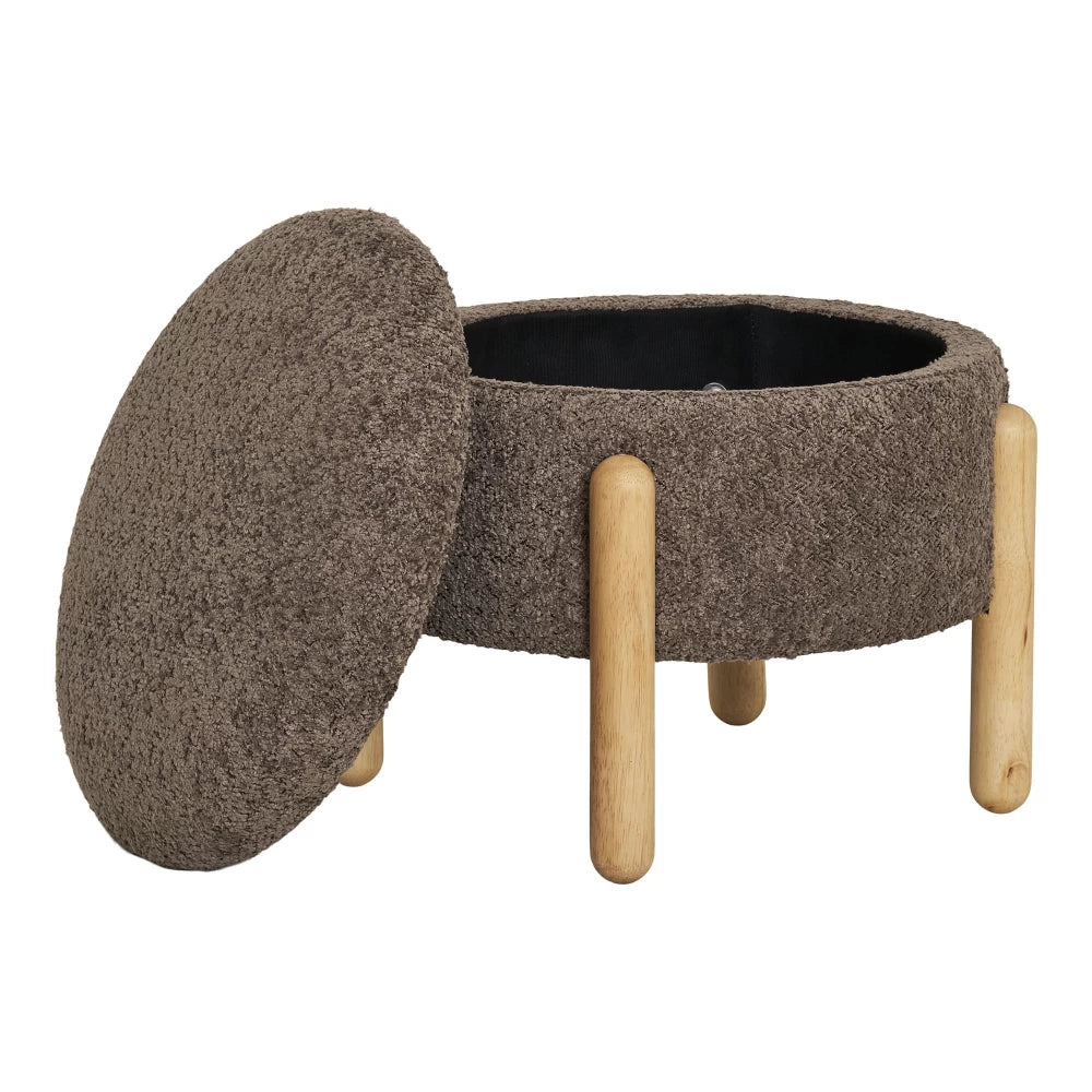 Puf din Stofa Maro H36xD45cm Medas