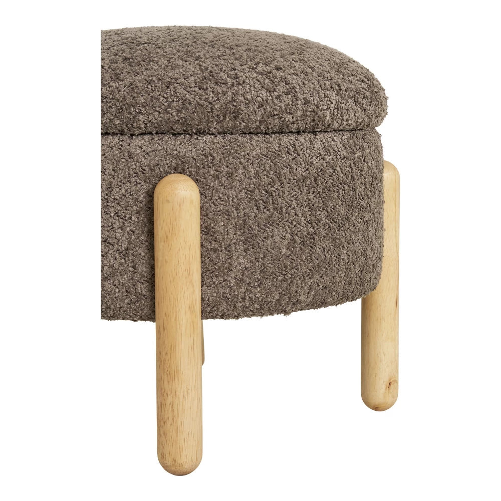 Puf din Stofa Maro H36xD45cm Medas