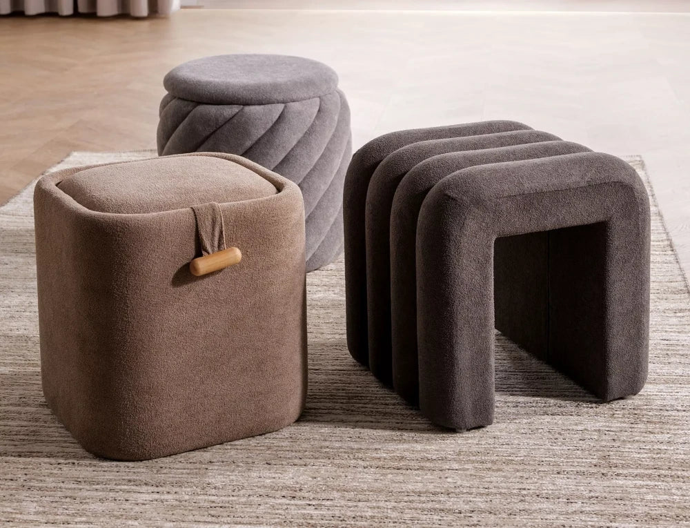 Taburet cu depozitare NAP Bej inchis L41cm x A39cm x H40cm