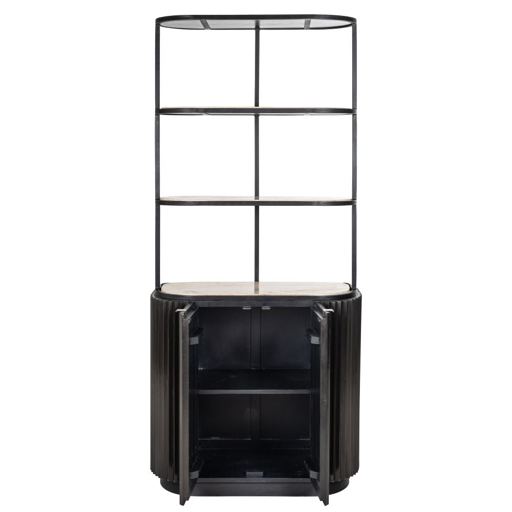 Raft din Travertin si MDF Bej/Negru L91xH199cm Hampton Richmond Interiors