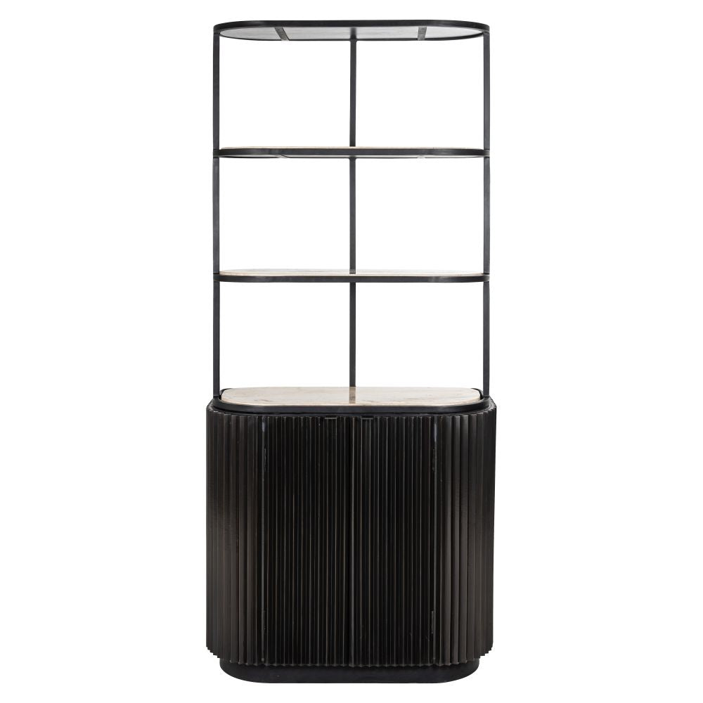 Raft din Travertin si MDF Bej/Negru L91xH199cm Hampton Richmond Interiors