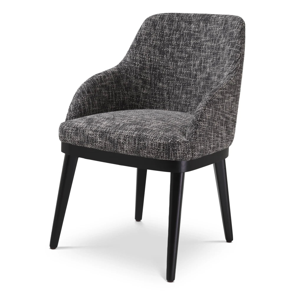 Scaun cu brate tapitat cu Stofa Negru L56xA62xH83cm Costa Eichholtz