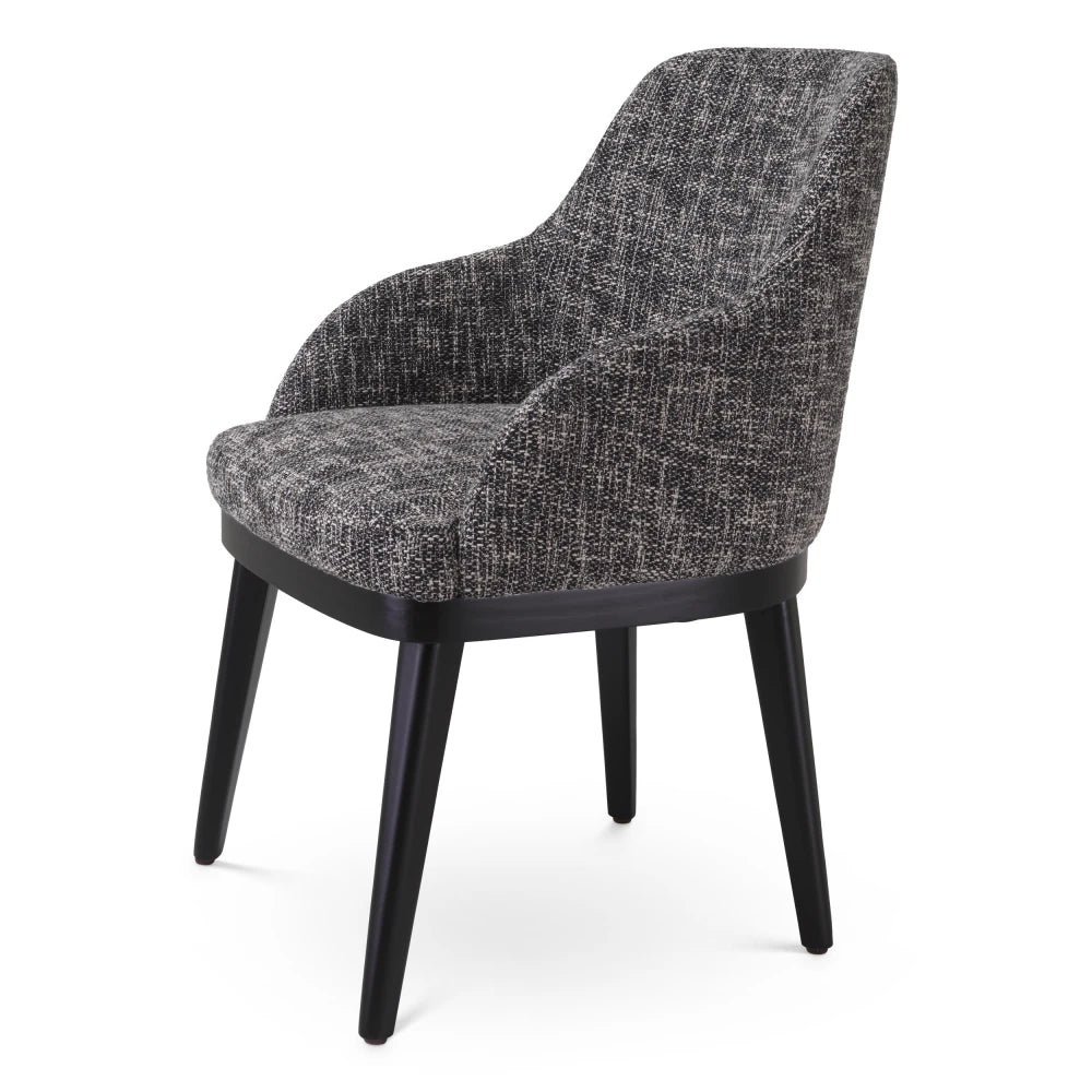 Scaun cu brate tapitat cu Stofa Negru L56xA62xH83cm Costa Eichholtz