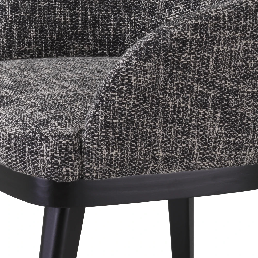 Scaun cu brate tapitat cu Stofa Negru L56xA62xH83cm Costa Eichholtz