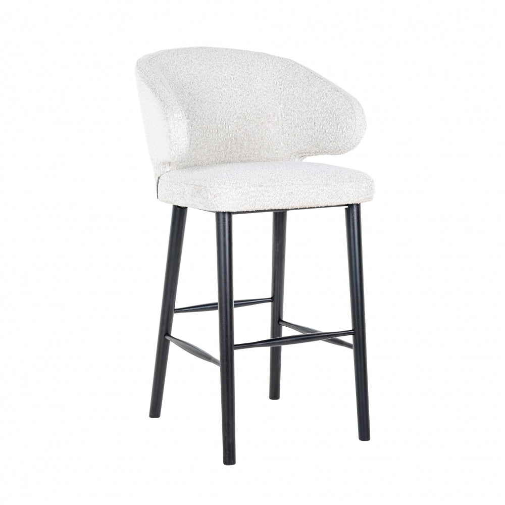 Scaun de bar din Textil si Lemn de fag Alb/Negru H106xL50xA62cm Indigo Richmond Interiors