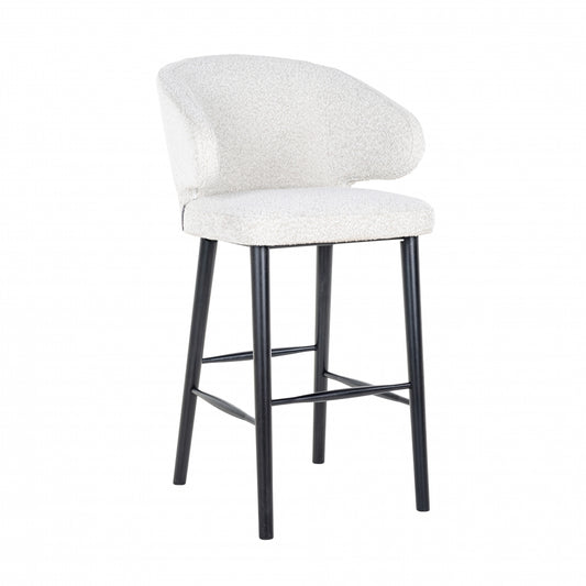 Scaun de bar din Textil si Lemn de fag Alb/Negru H106xL50xA62cm Indigo Richmond Interiors