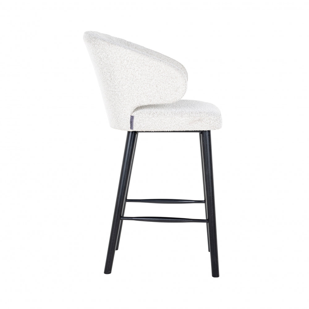 Scaun de bar din Textil si Lemn de fag Alb/Negru H106xL50xA62cm Indigo Richmond Interiors