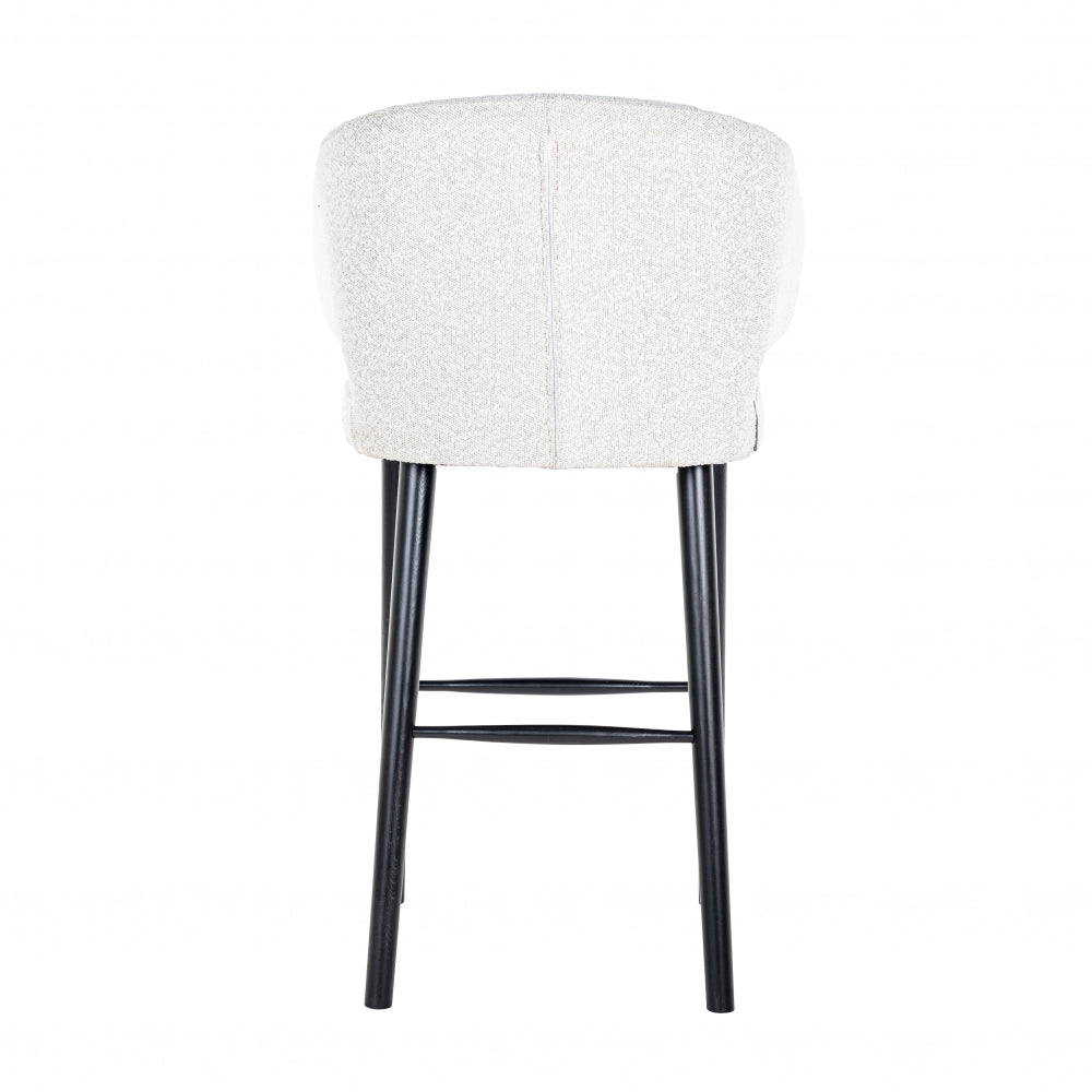 Scaun de bar din Textil si Lemn de fag Alb/Negru H106xL50xA62cm Indigo Richmond Interiors