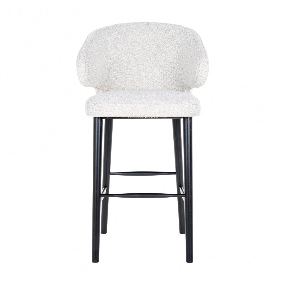 Scaun de bar din Textil si Lemn de fag Alb/Negru H106xL50xA62cm Indigo Richmond Interiors