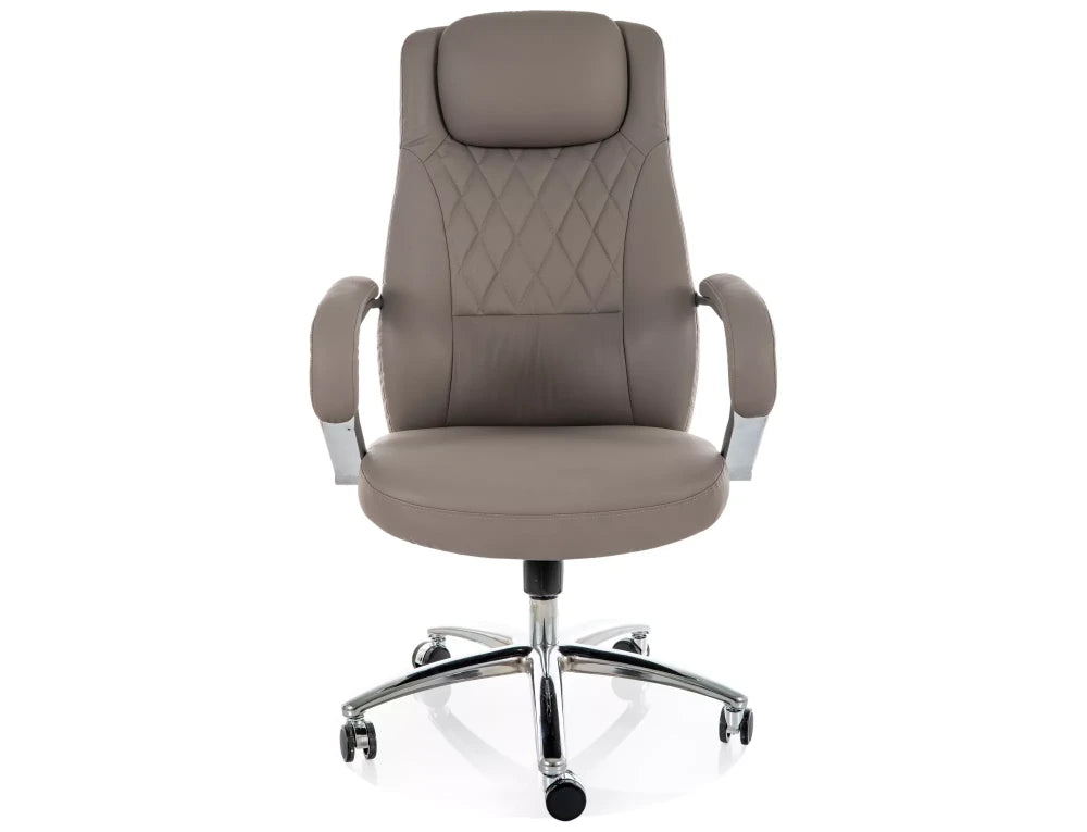 Scaun de birou din Piele ecologica Gri si Metal Argintiu H116-124xL68xA75cm Q-07