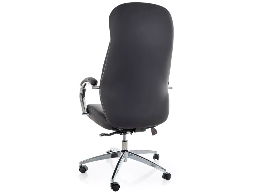 Scaun de birou din Piele ecologica Negru si Metal Argintiu H118-126xL64xA63cm Q-09