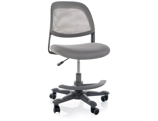 Scaun de birou pentru copii din Plasa/Stofa Gri si Metal/Plastic Gri deschis H81-92xL45xA45cm Q-027
