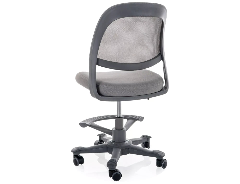 Scaun de birou pentru copii din Plasa/Stofa Gri si Metal/Plastic Gri deschis H81-92xL45xA45cm Q-027