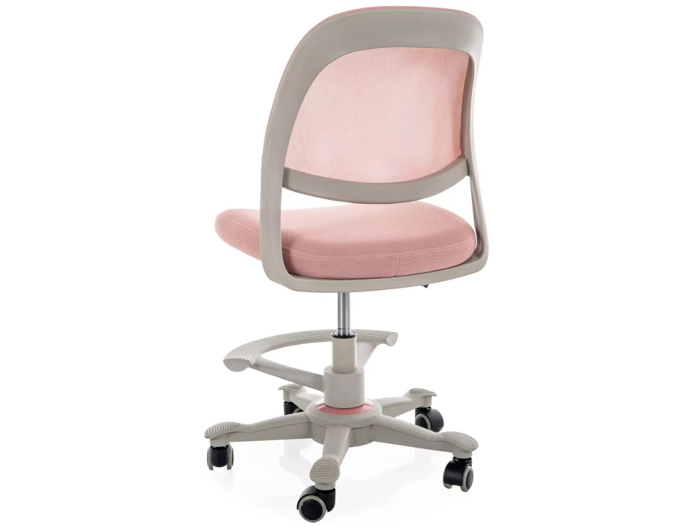 Scaun de birou pentru copii din Plasa/Stofa Roz si Metal/Plastic Gri deschis H81-92xL45xA45cm Q-027