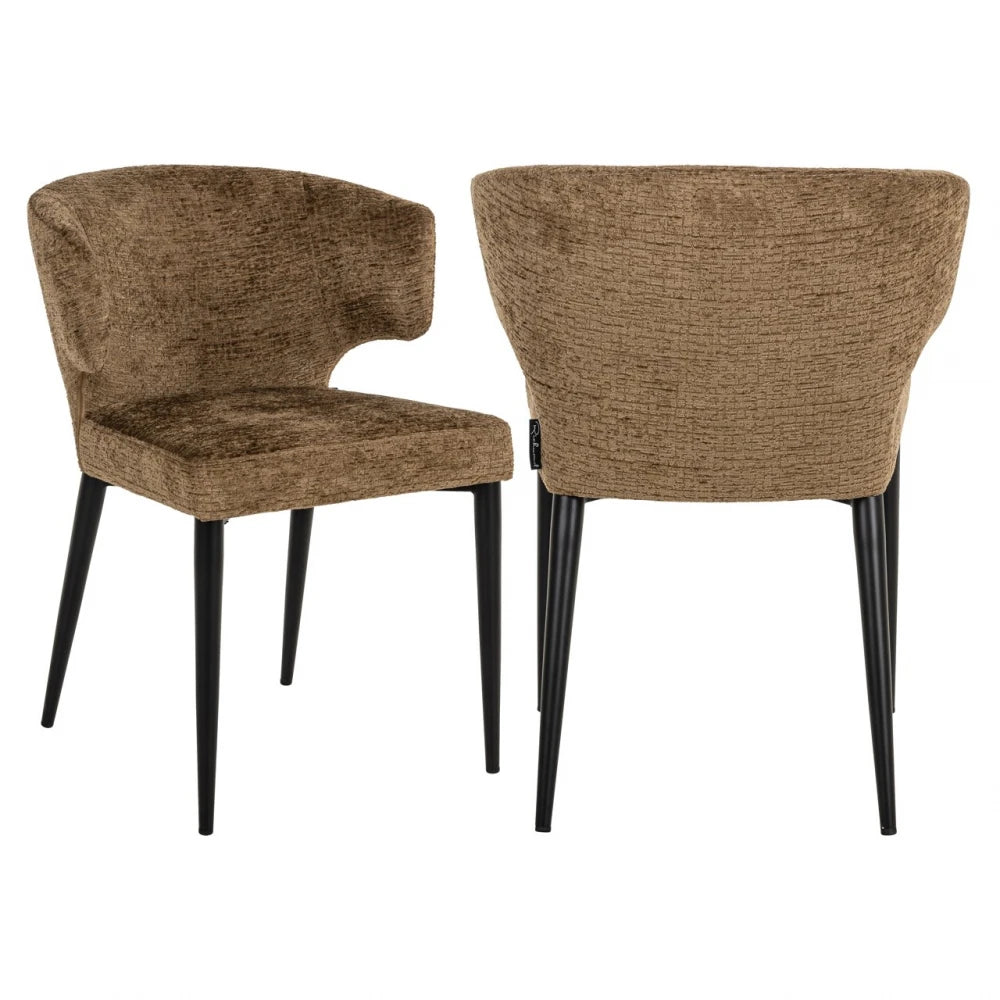 Scaun din Chenille Maro si Metal Negru L60xH79cm Taylor Richmond interiors