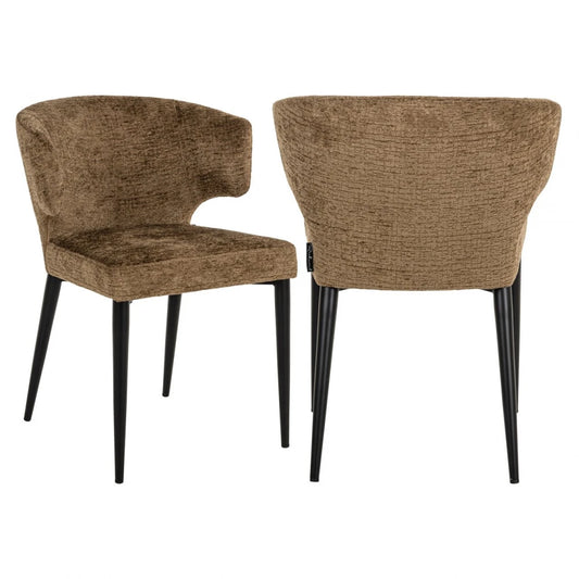 Scaun din Chenille Maro si Metal Negru L60xH79cm Taylor Richmond interiors