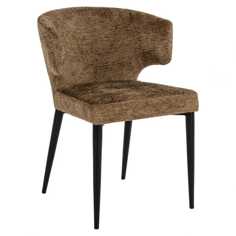 Scaun din Chenille Maro si Metal Negru L60xH79cm Taylor Richmond interiors