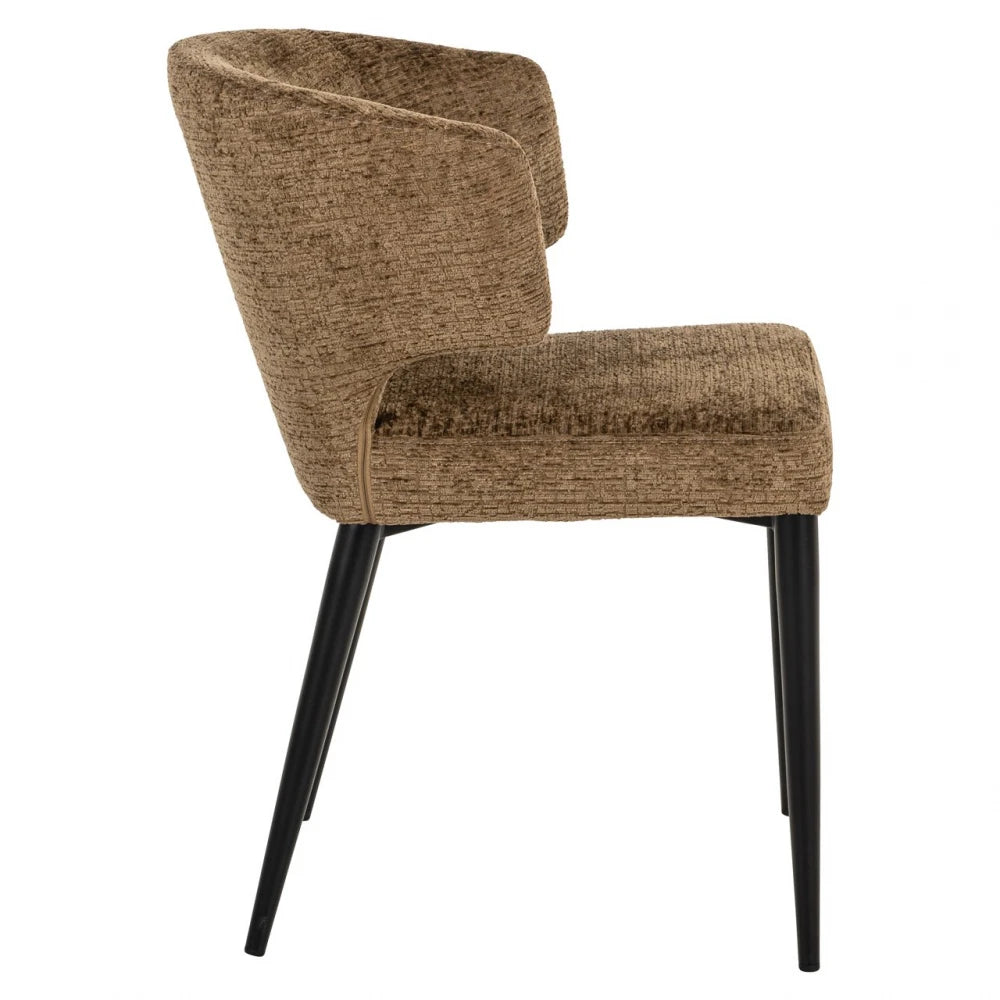 Scaun din Chenille Maro si Metal Negru L60xH79cm Taylor Richmond interiors