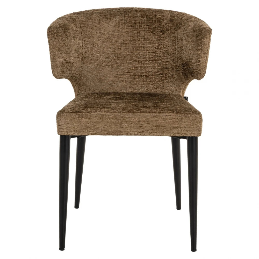 Scaun din Chenille Maro si Metal Negru L60xH79cm Taylor Richmond interiors
