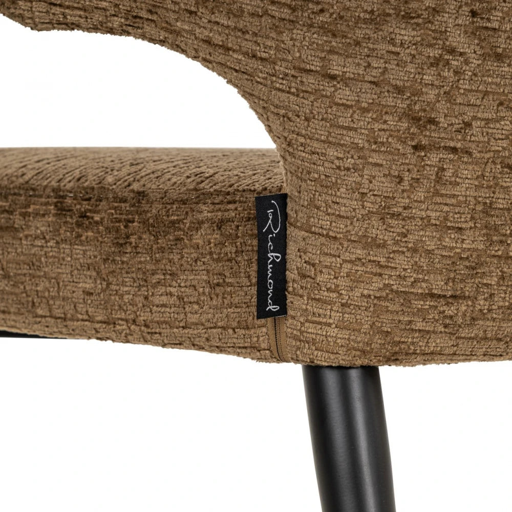 Scaun din Chenille Maro si Metal Negru L60xH79cm Taylor Richmond interiors