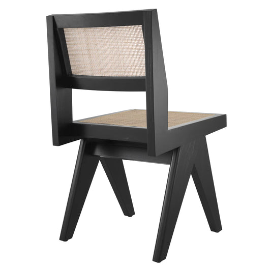 Scaun din Ratan Bej si Lemn Negru L44xA54xH85.5cm Niclas Eichholtz