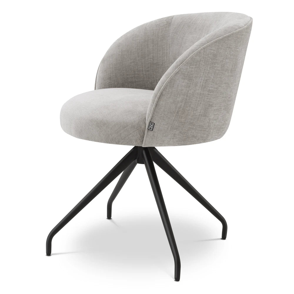 Scaun rotativ tapitat cu Stofa Gri L65xA62xH77cm Masters Eichholtz