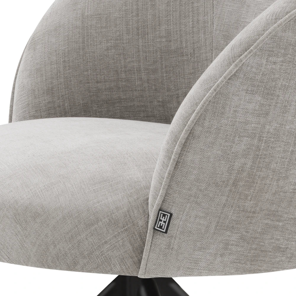 Scaun rotativ tapitat cu Stofa Gri L65xA62xH77cm Masters Eichholtz