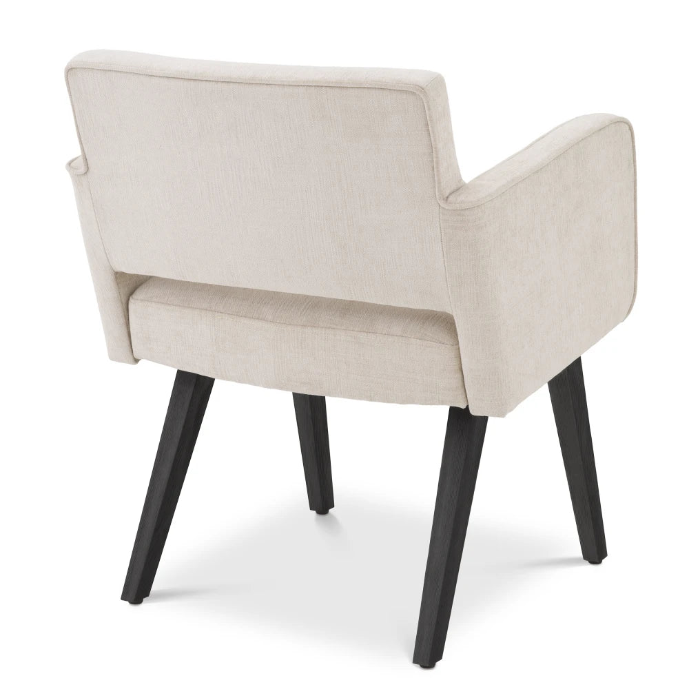 Scaun tapitat cu Stofa Bej L61xA62xH75cm Locarno Eichholtz