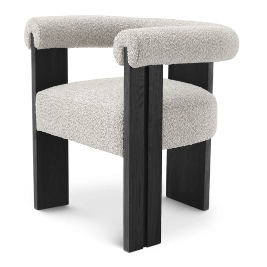 Scaun tapitat cu Stofa boucle Gri L67xA60xH72cm Percy Eichholtz