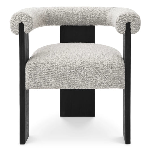 Scaun tapitat cu Stofa boucle Gri L67xA60xH72cm Percy Eichholtz
